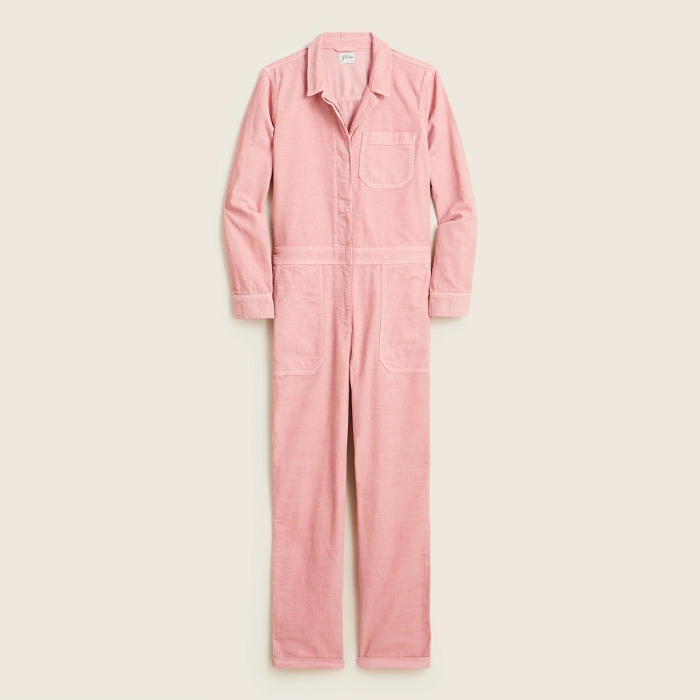 J. Crew x Foundry Limited Edition Cotton Corduroy Pink Jumpsuit Cover Alls 00